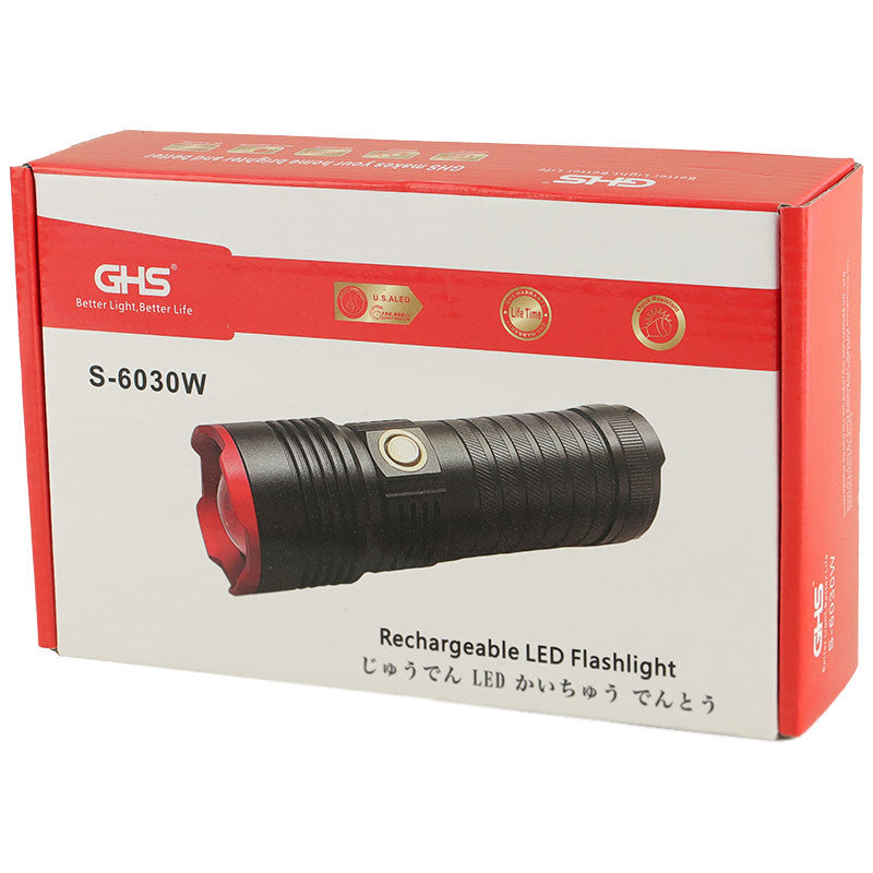 GHS S-6030W FLASH LIGHT LED | چراغ قوه شارژی GHS S-6030W