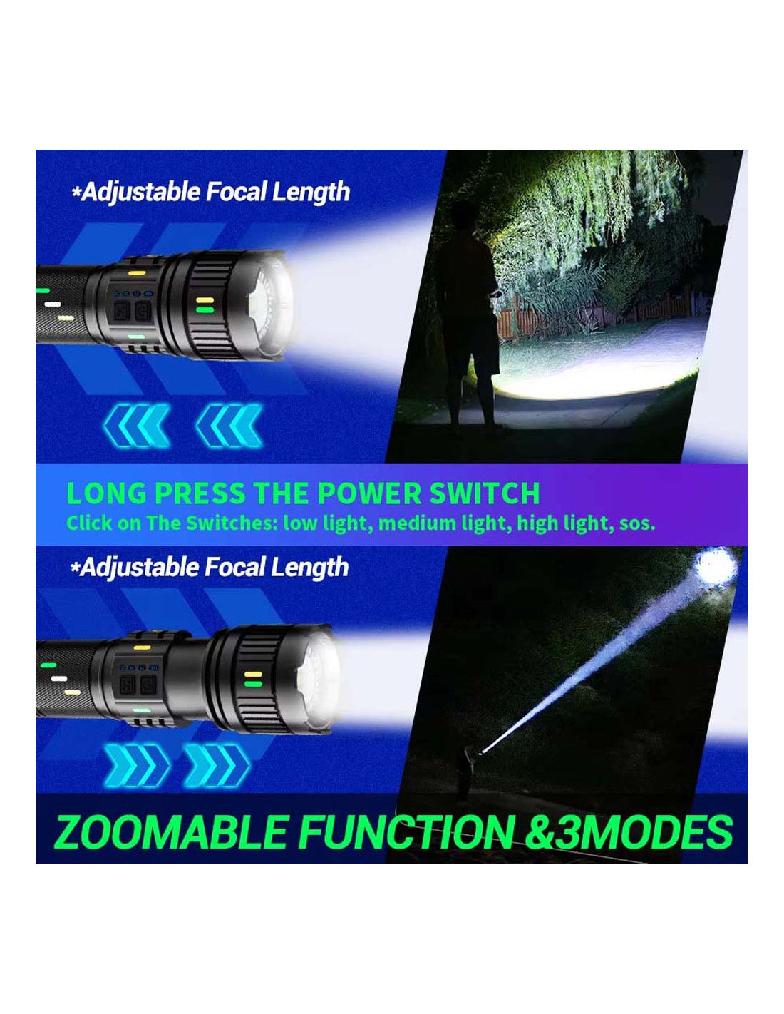 High Power ST40 LED Light Cup Flashlight Long Range Waterproof Flash Light Camping Torch | عالية الطاقة ST40 LED ضوء كأس مصباح يدوي طويل المدى مقاوم للماء ضوء فلاش التخييم الشعلة