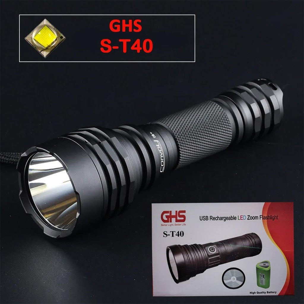 High Power ST40 LED Light Cup Flashlight Long Range Waterproof Flash Light Camping Torch | عالية الطاقة ST40 LED ضوء كأس مصباح يدوي طويل المدى مقاوم للماء ضوء فلاش التخييم الشعلة